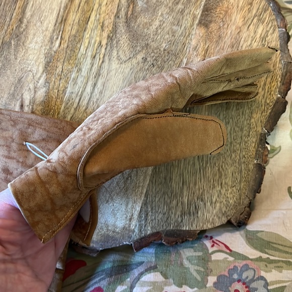 Vtg 70 80s LEATHER Driving Gloves Size Small Medium Classic Brown Pull-On Glove - Picture 7 of 12